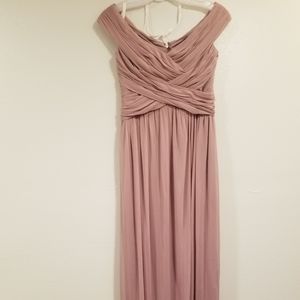 Off-the-Shoulder Bridesmaid Dress Quartz - size 6
